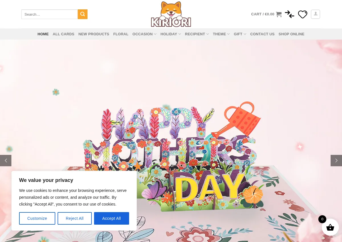 Store homepage