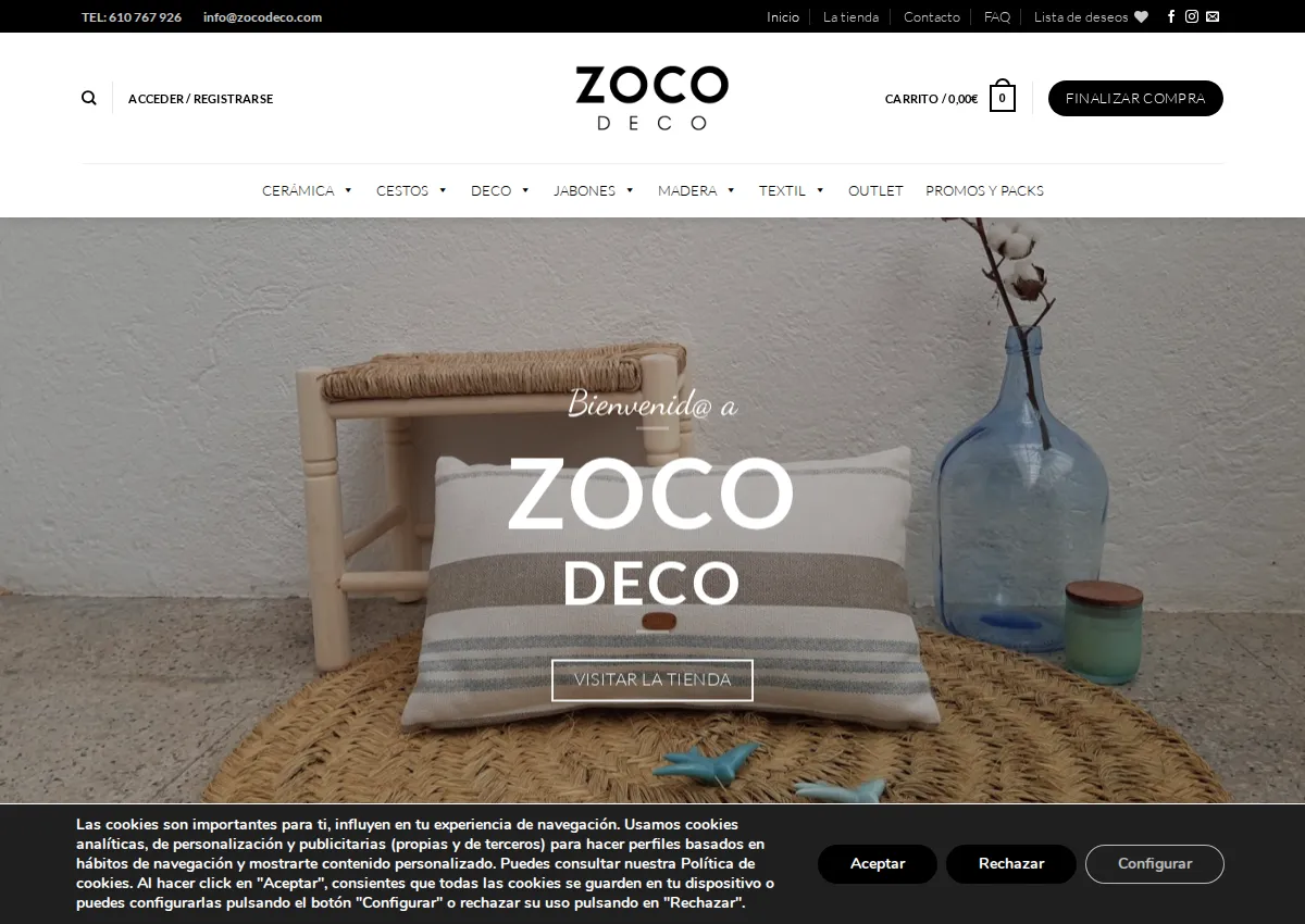 Store homepage