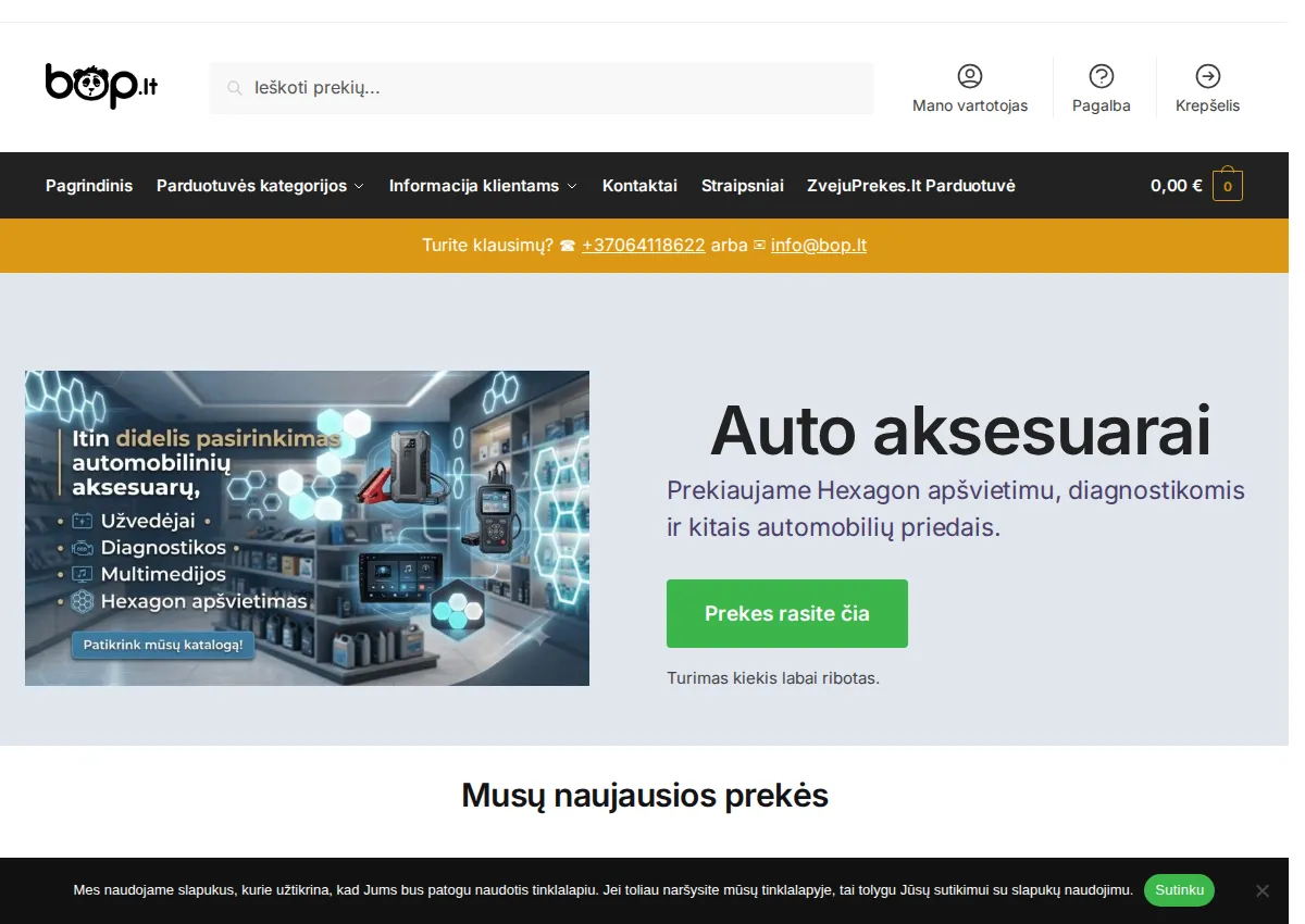 Store homepage