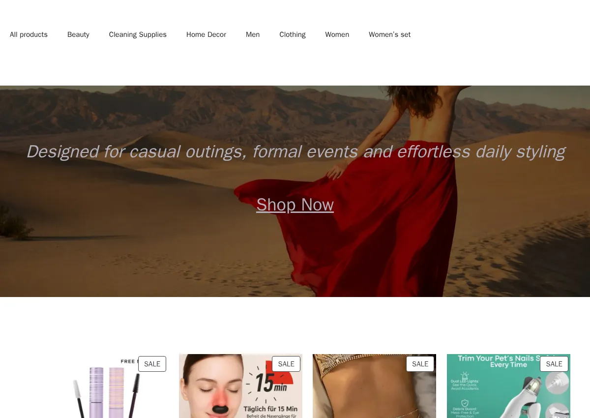 Store homepage