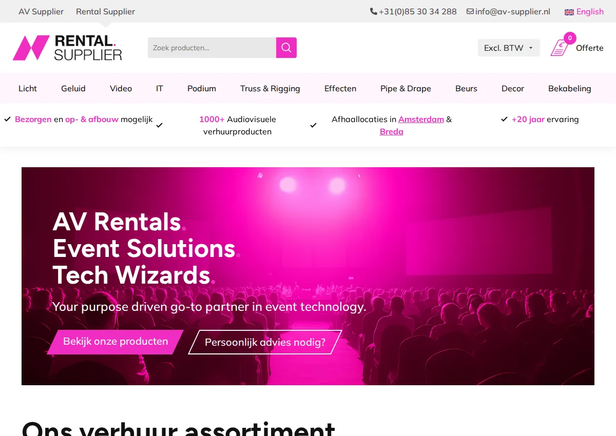 Store homepage