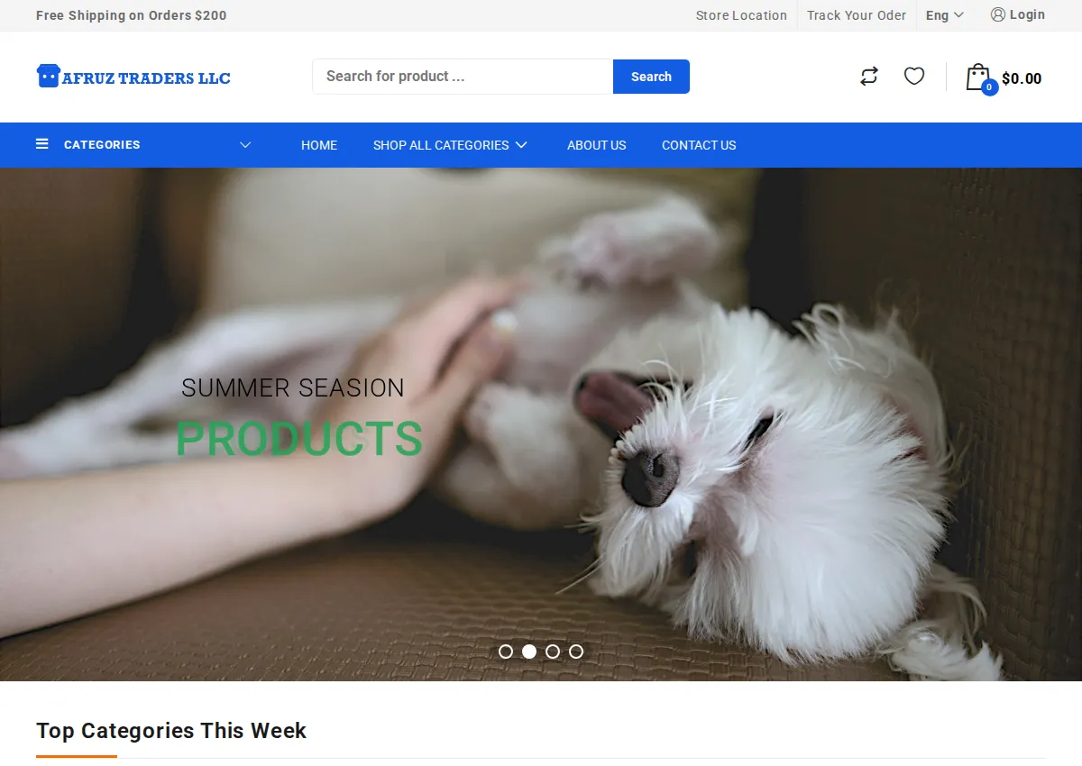 Store homepage
