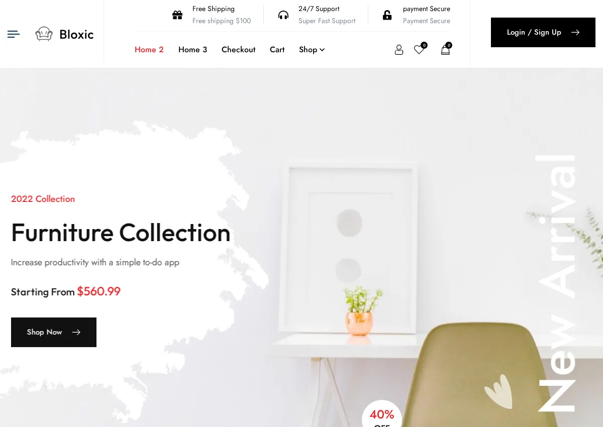 Store homepage