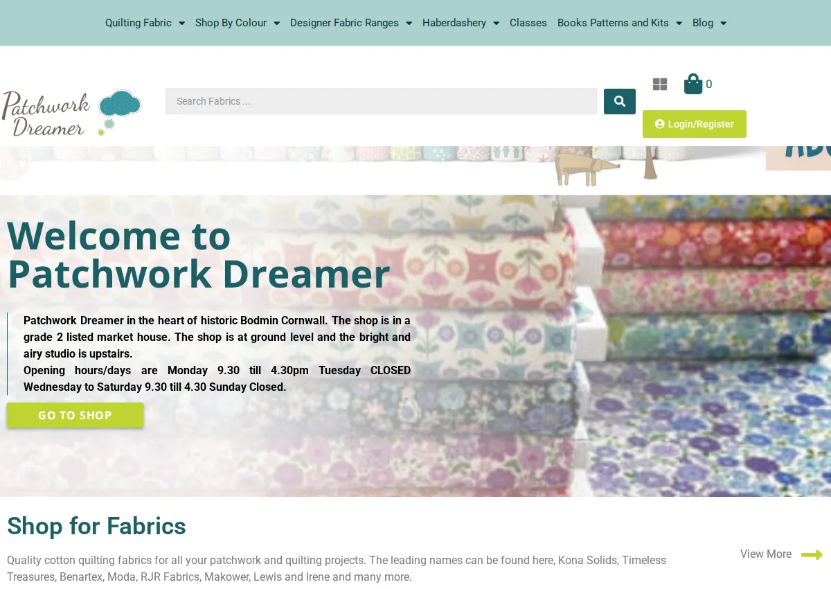Store homepage