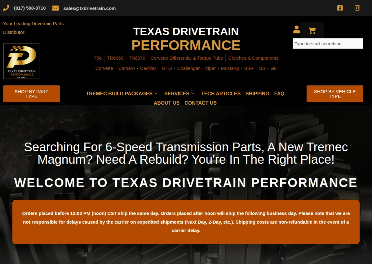 Store homepage