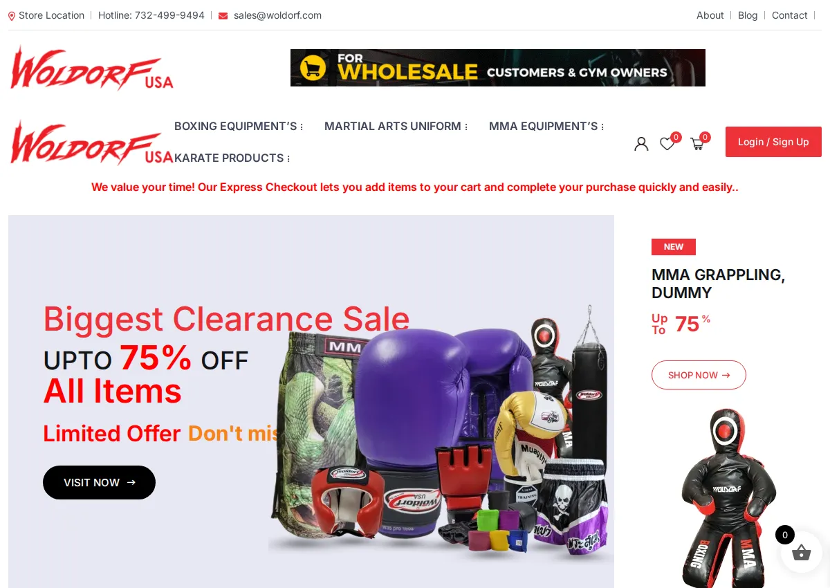 Store homepage