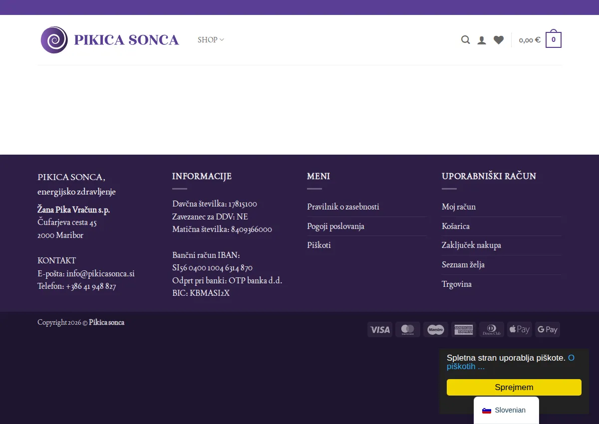 Store homepage