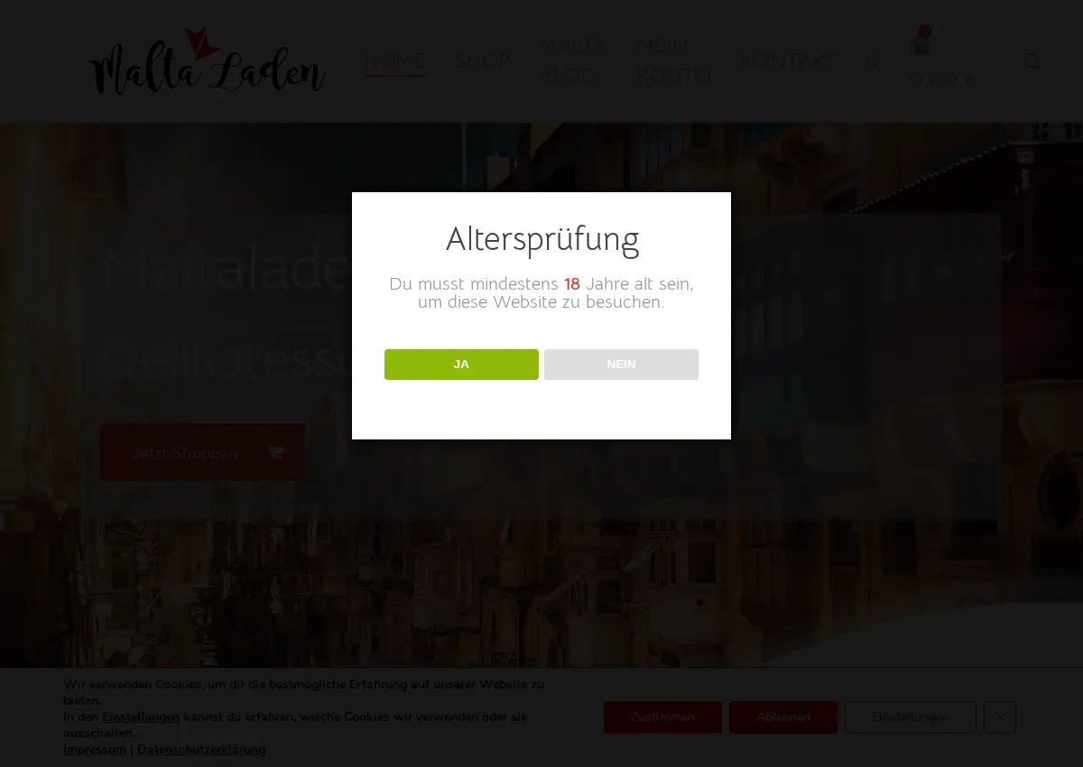 Store homepage