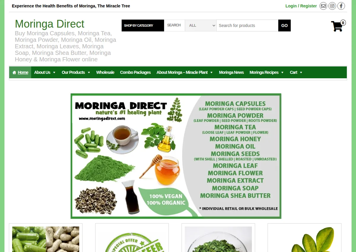 Store homepage
