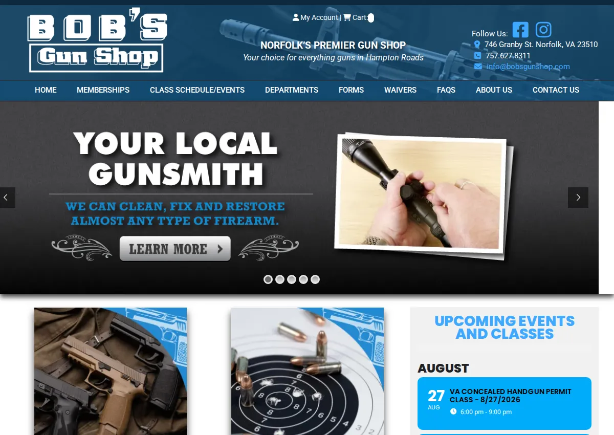 Store homepage