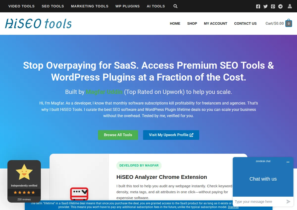 Store homepage