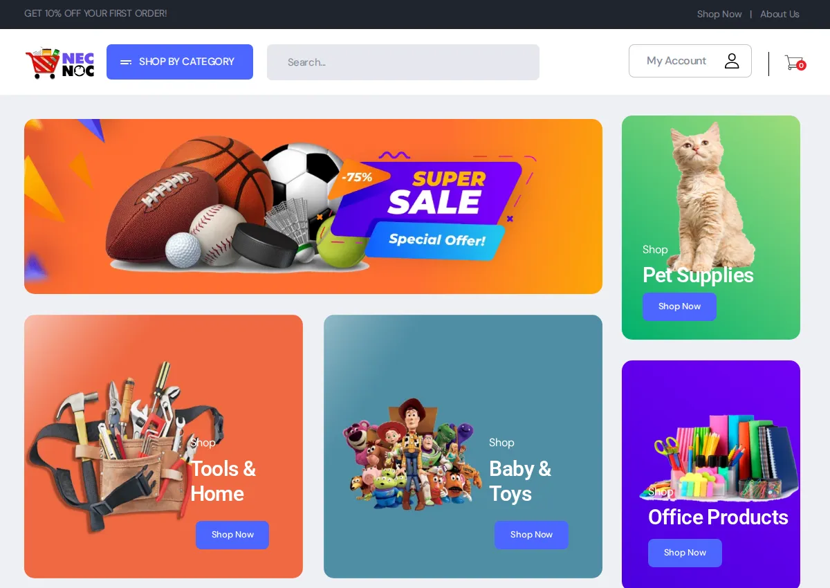 Store homepage
