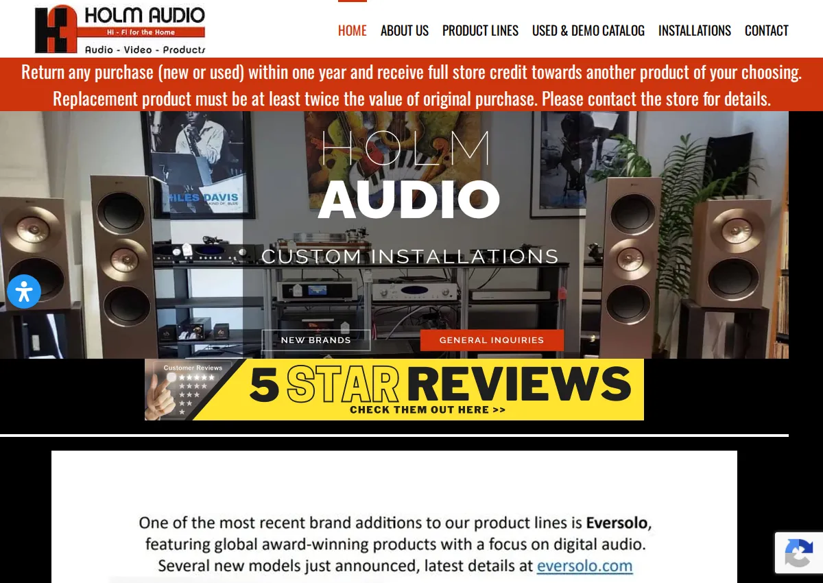 Store homepage