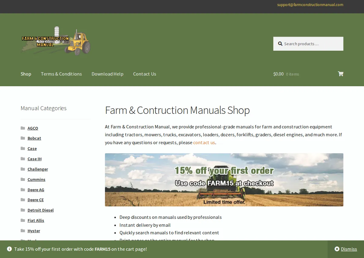 Store homepage