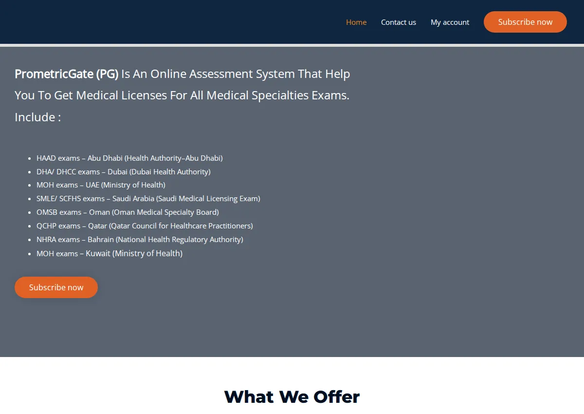 Store homepage