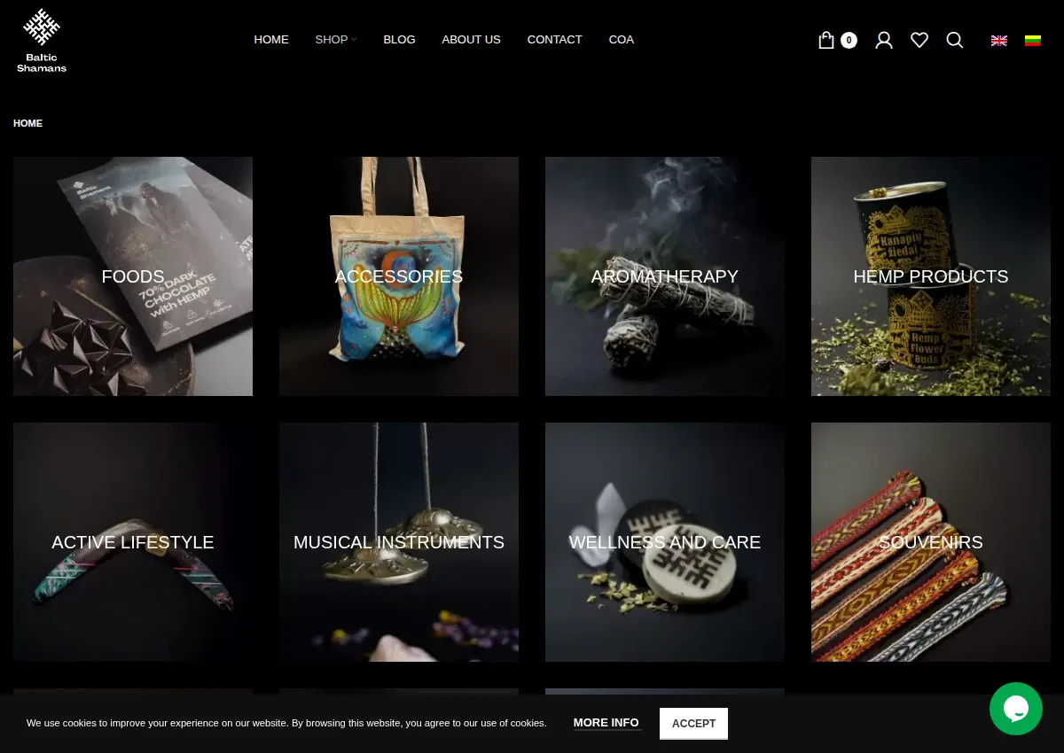 Store homepage