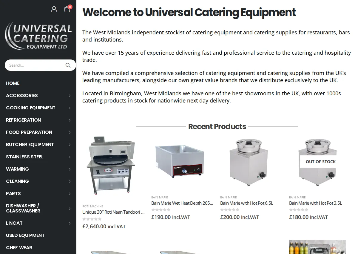 Store homepage