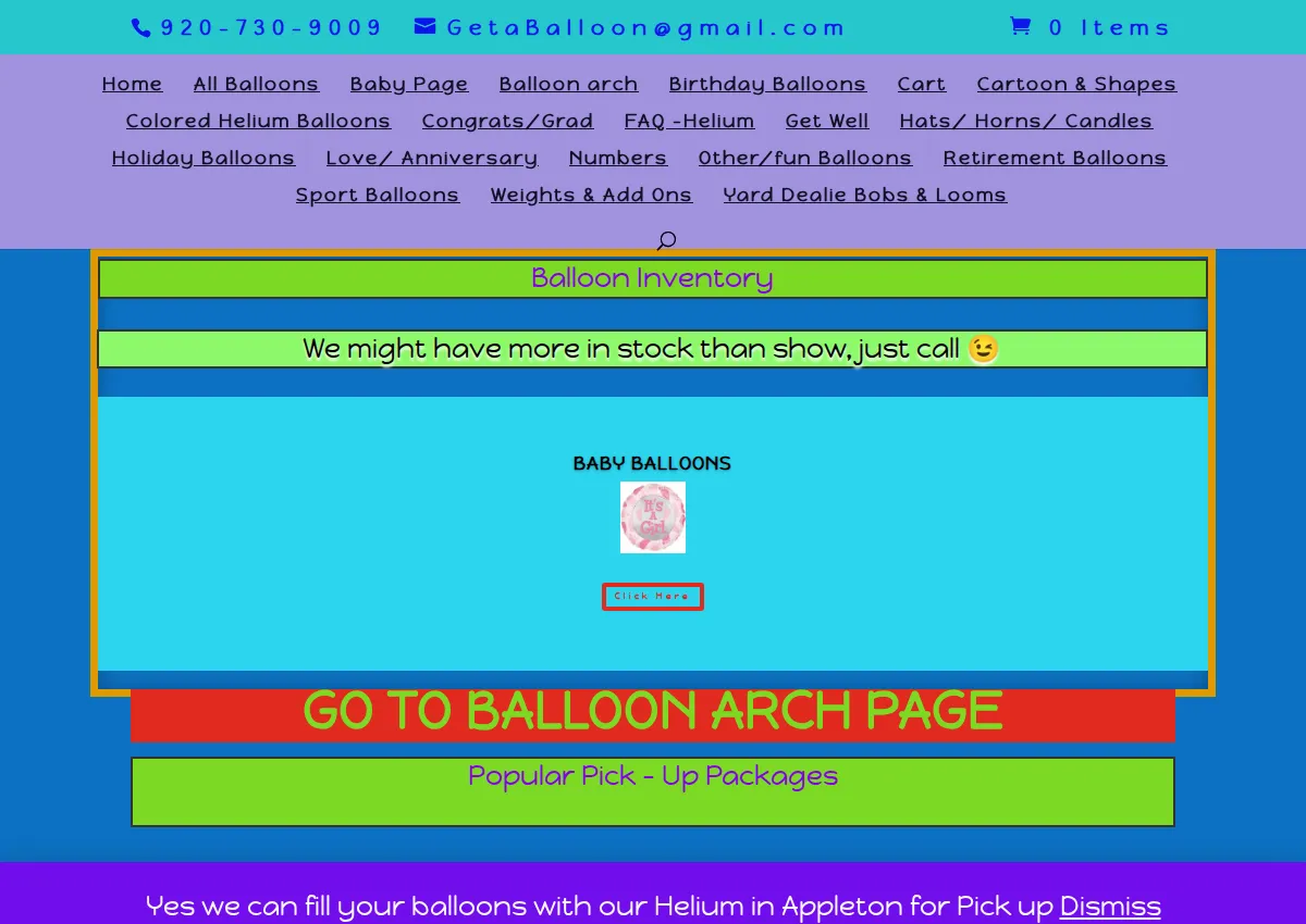 Store homepage