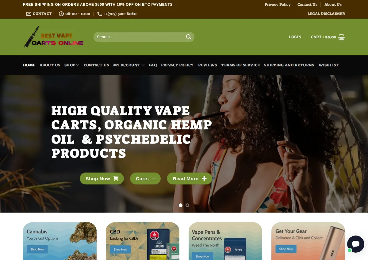 Store homepage