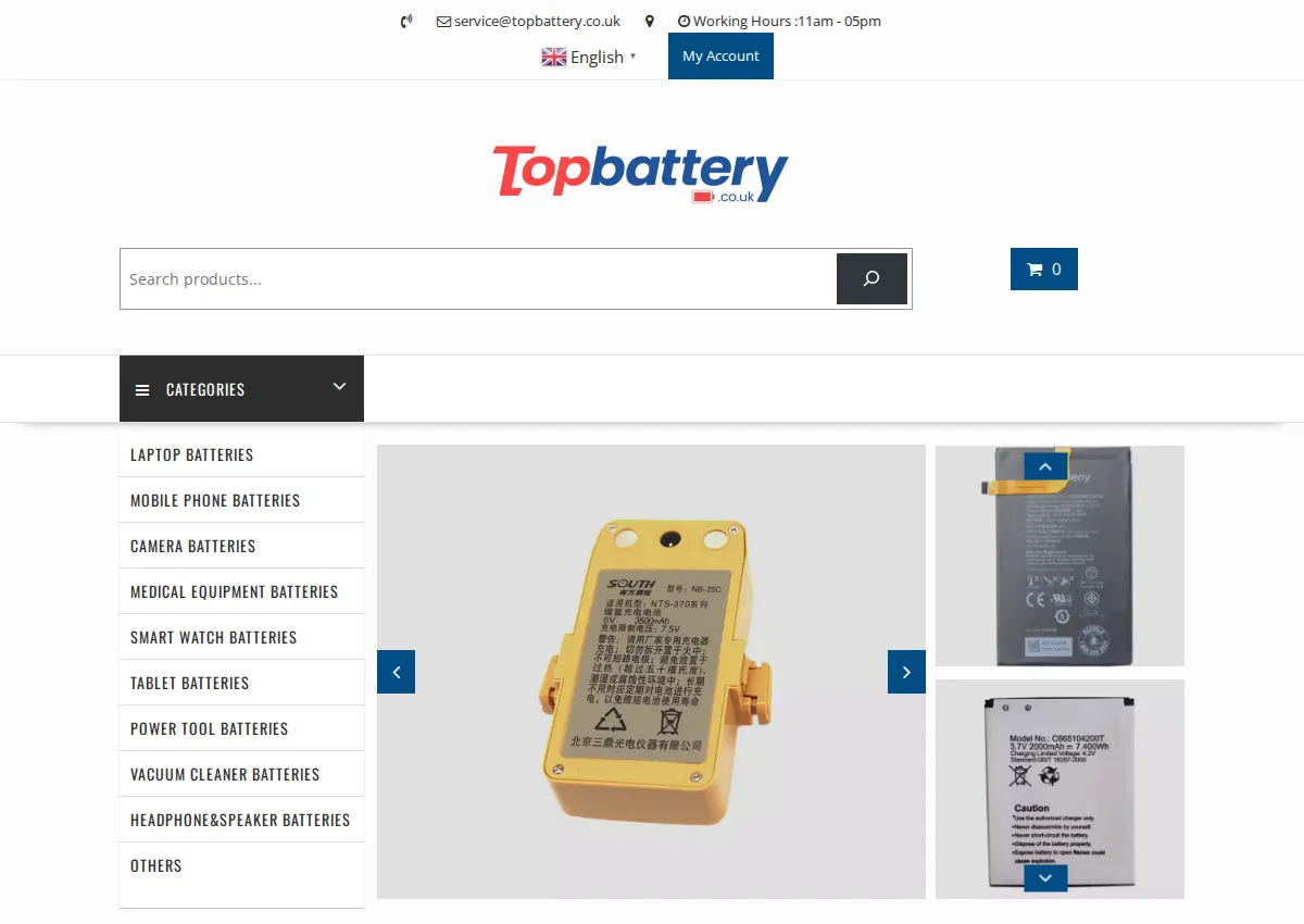 Store homepage