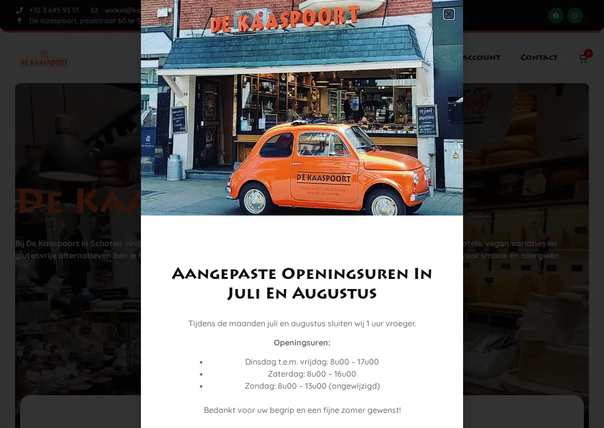 Store homepage