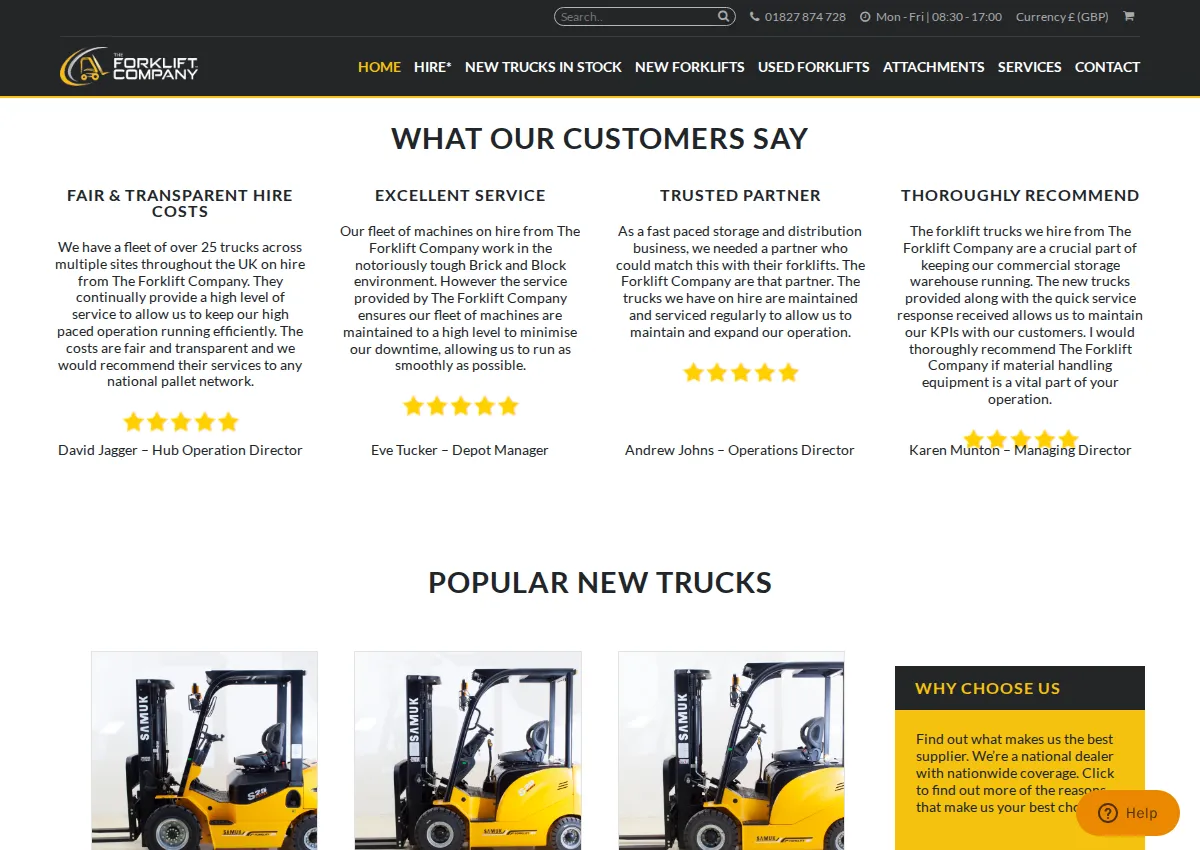 Store homepage