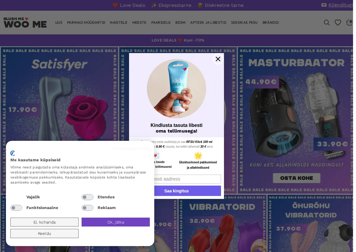 Store homepage