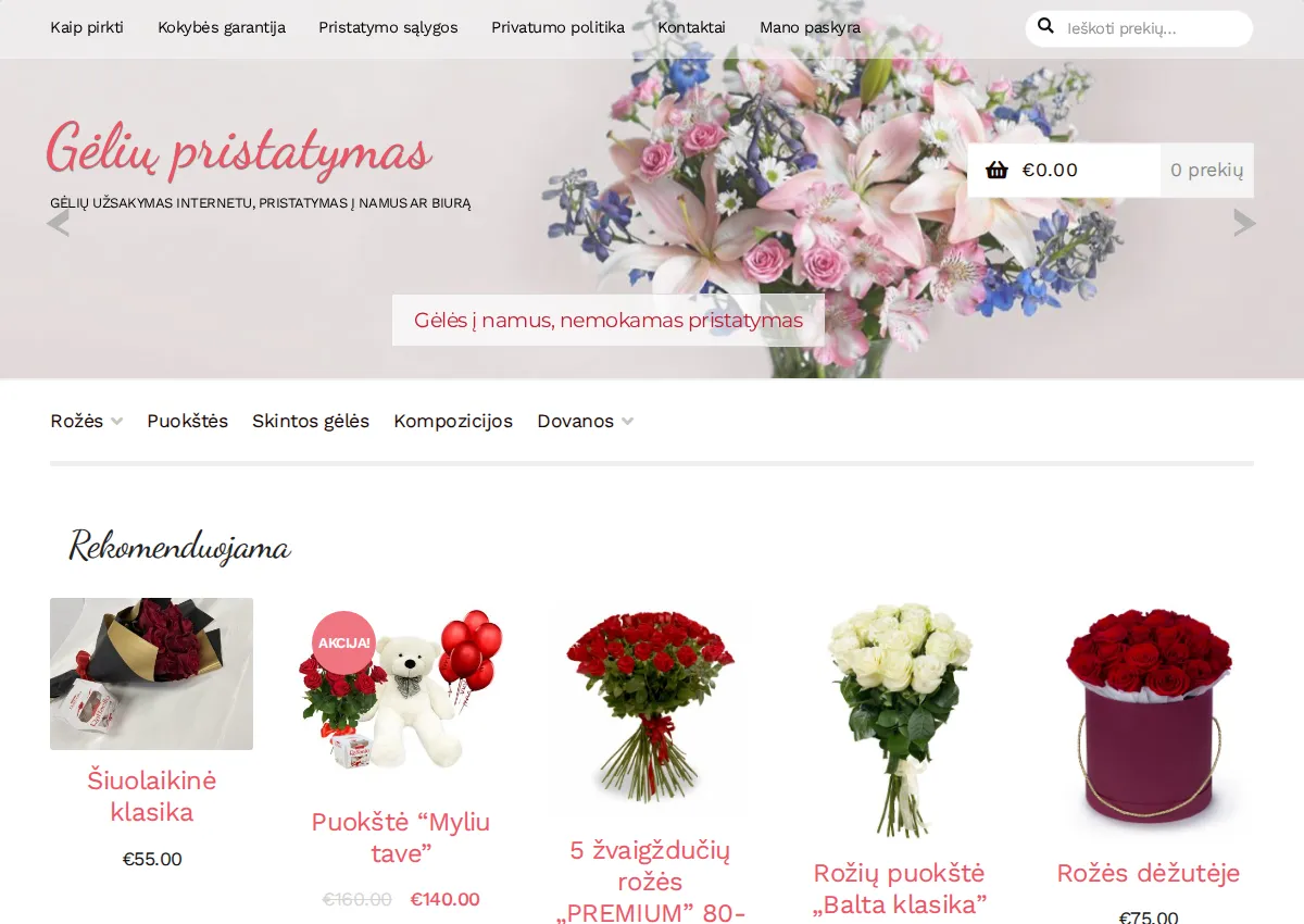 Store homepage