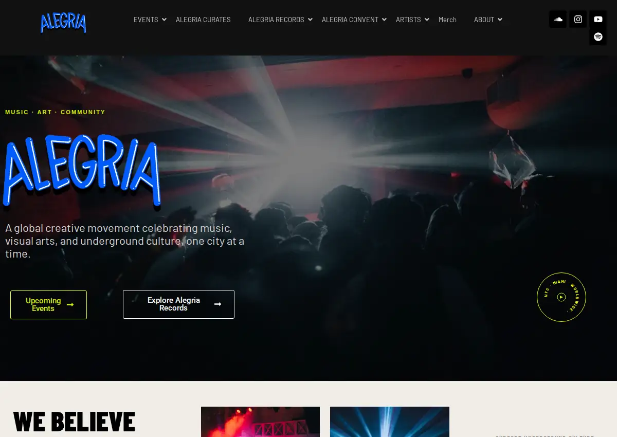Store homepage