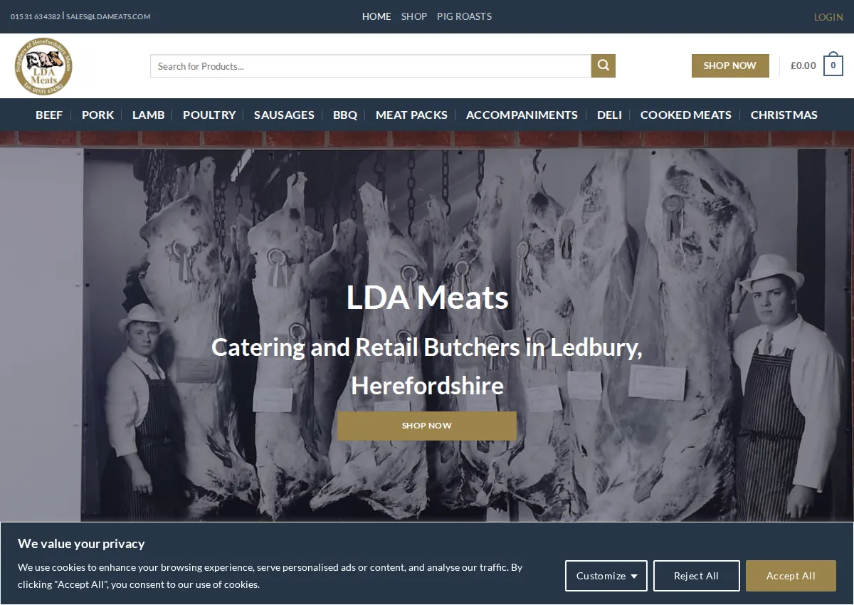 Store homepage