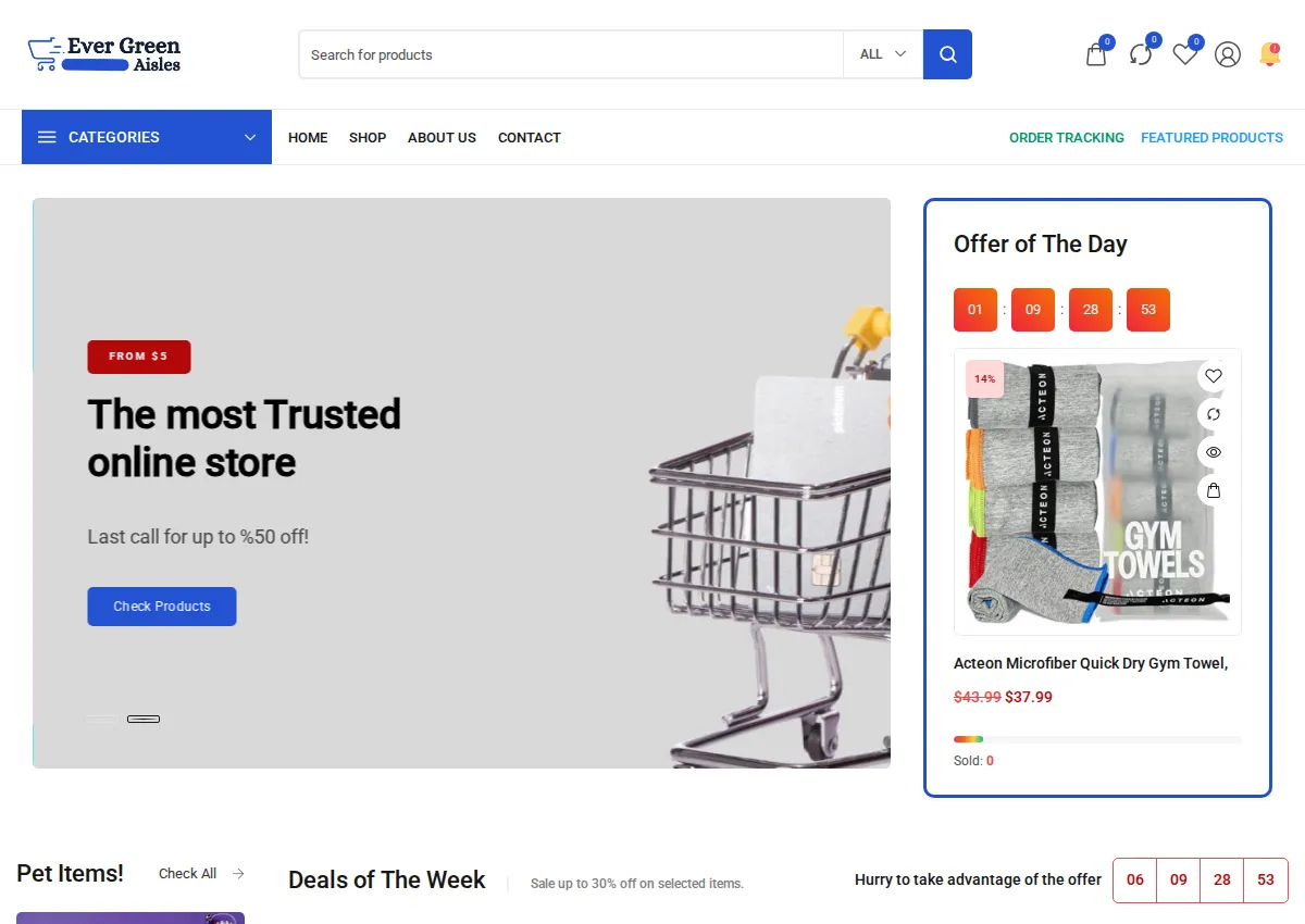 Store homepage