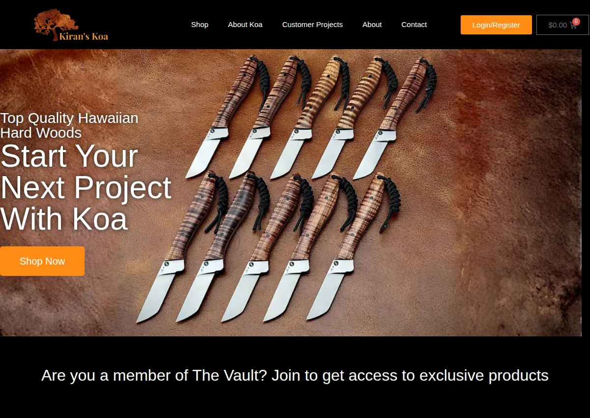 Store homepage