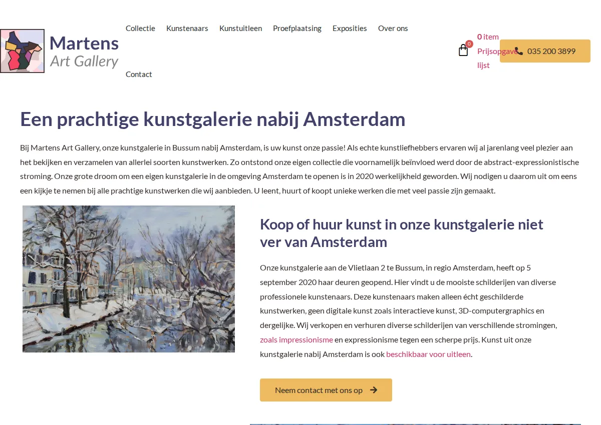 Store homepage