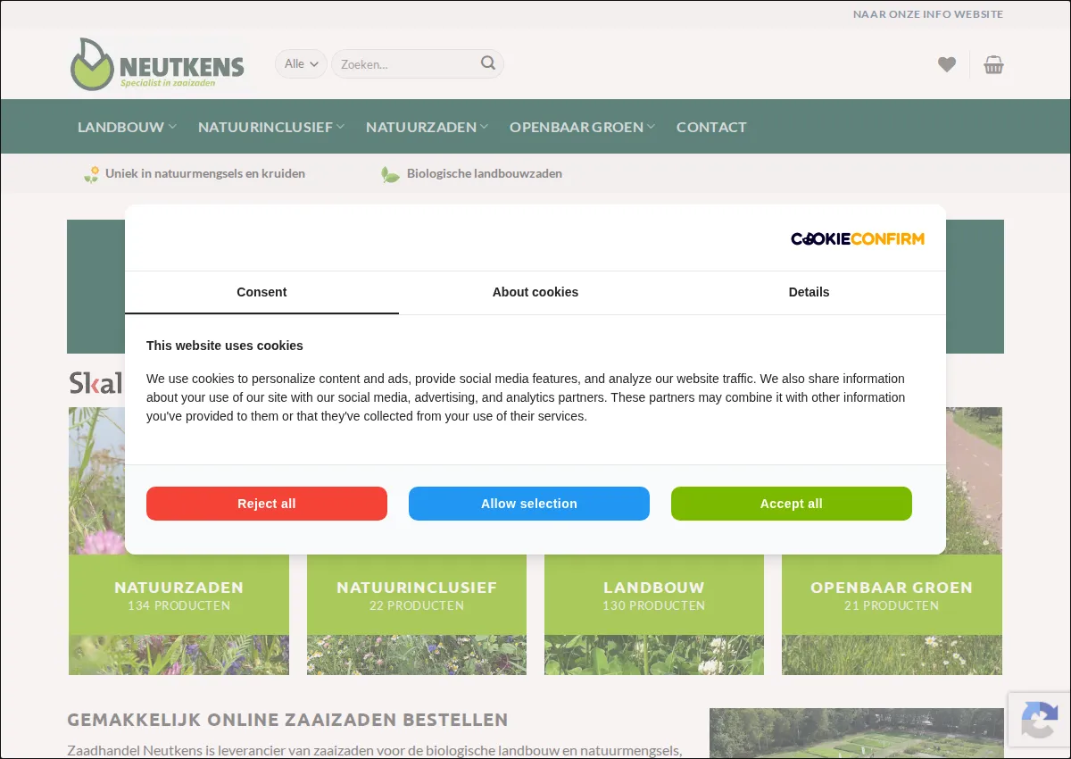 Store homepage