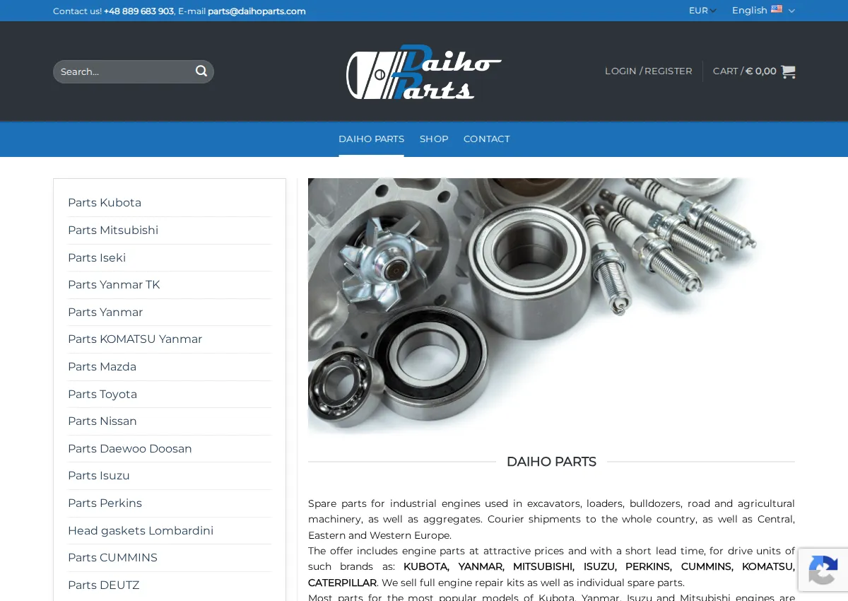 Store homepage