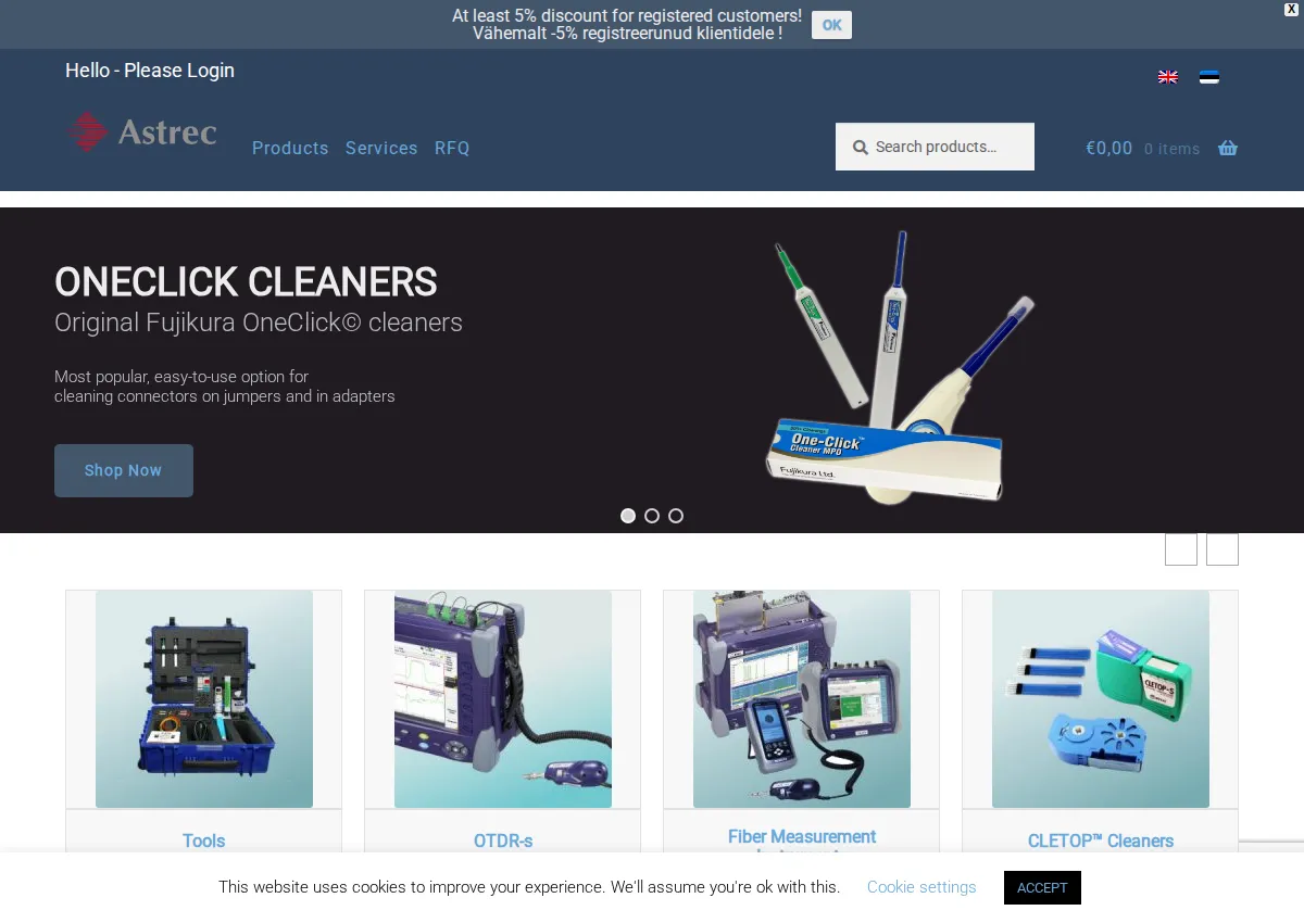 Store homepage