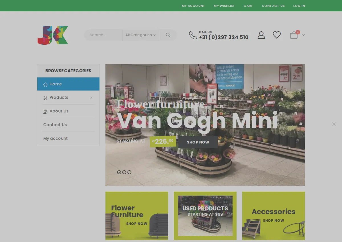 Store homepage