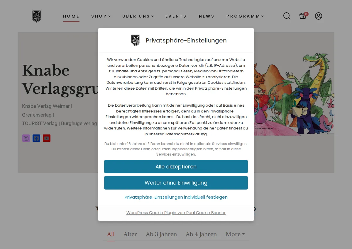 Store homepage