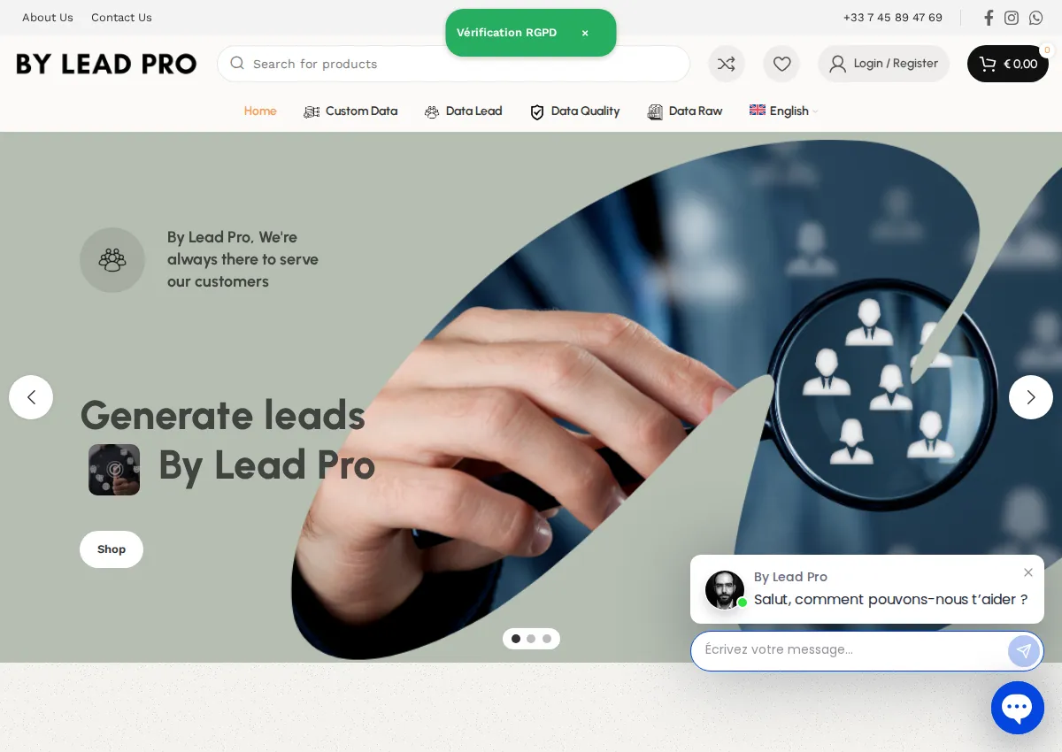 Store homepage