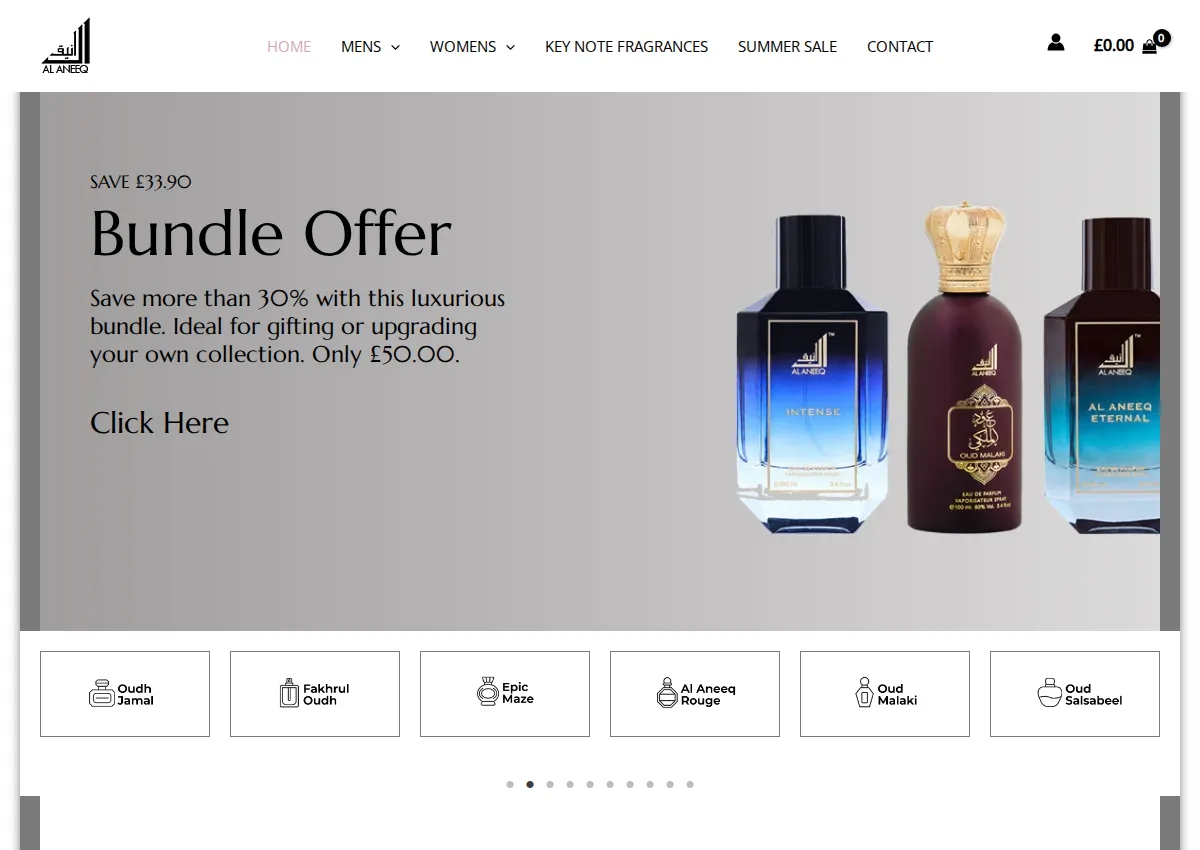 Store homepage