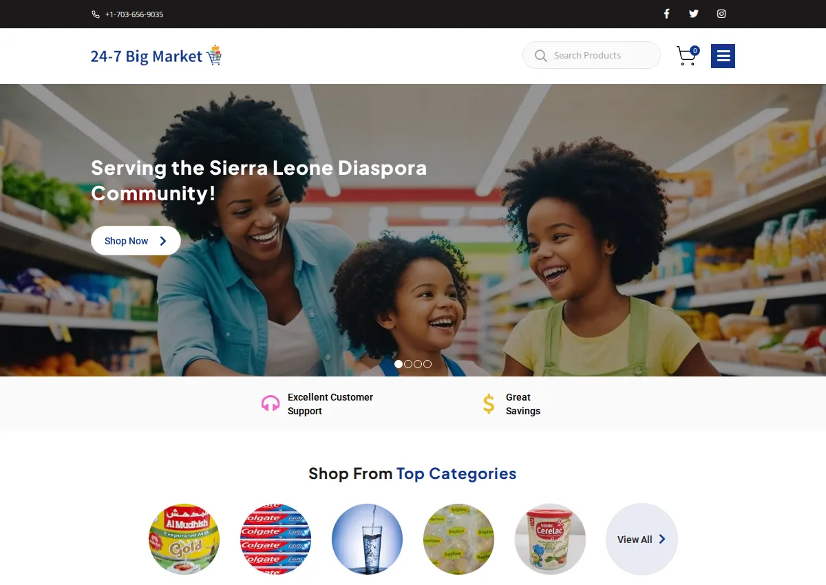 Store homepage