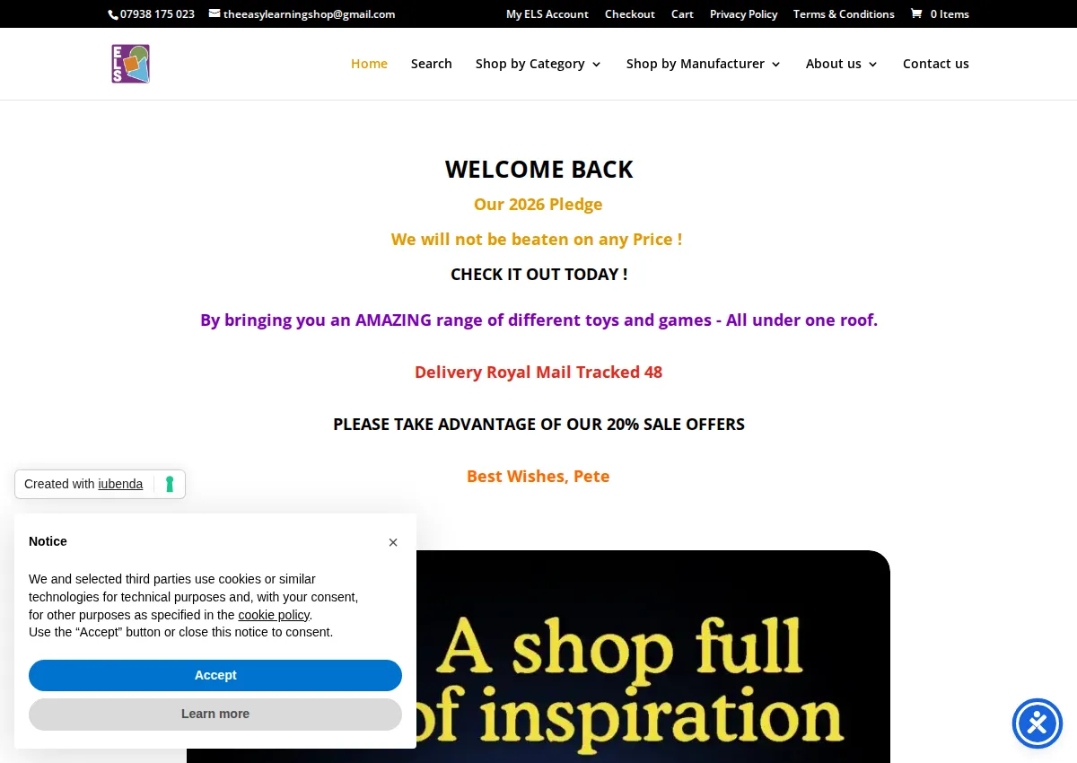 Store homepage