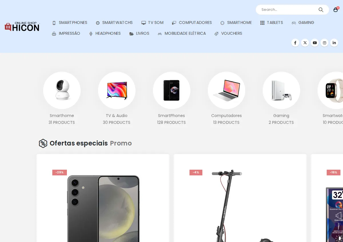Store homepage