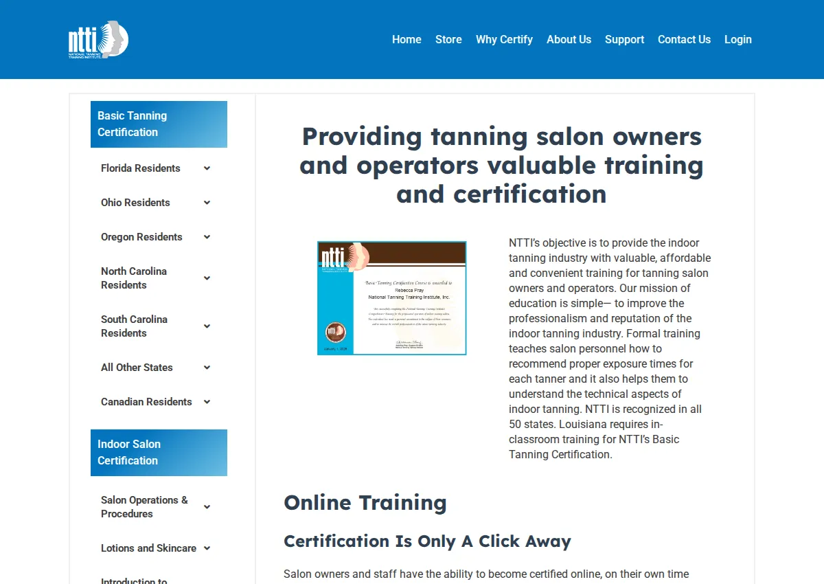 Store homepage