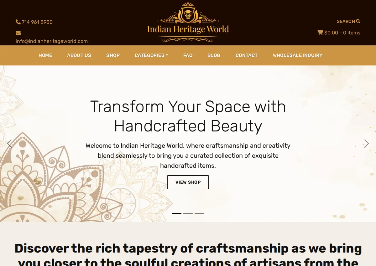 Store homepage