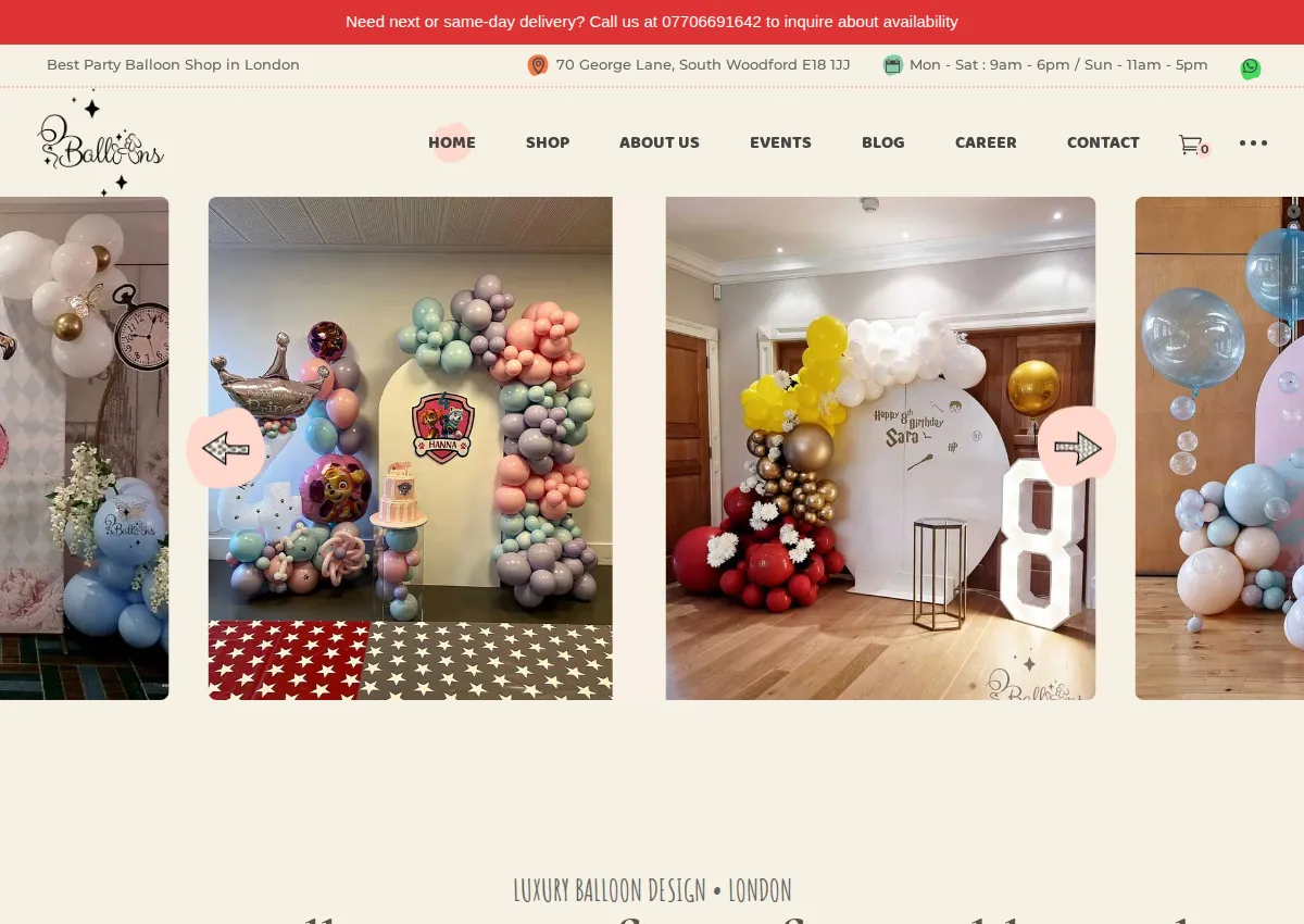 Store homepage