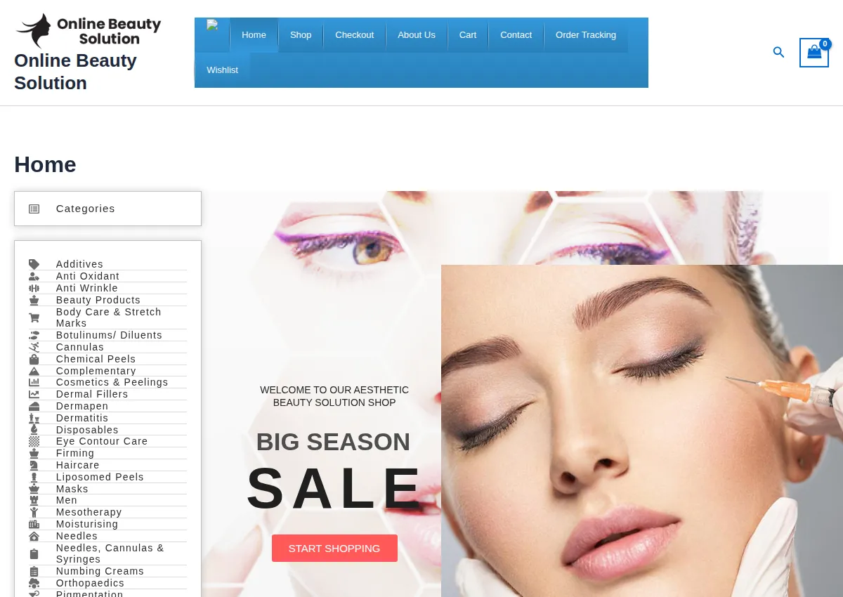 Store homepage
