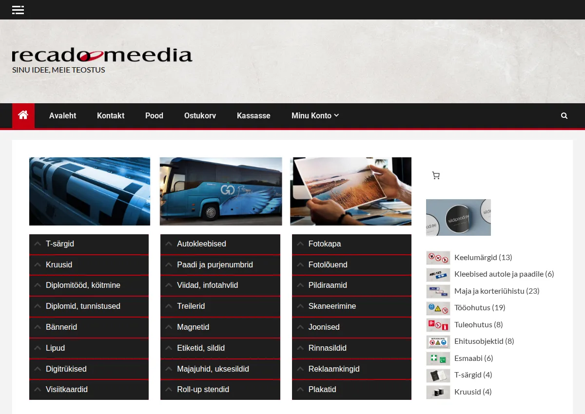 Store homepage