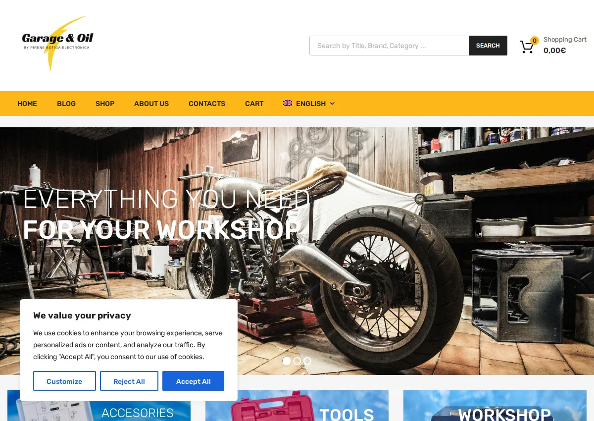 Store homepage