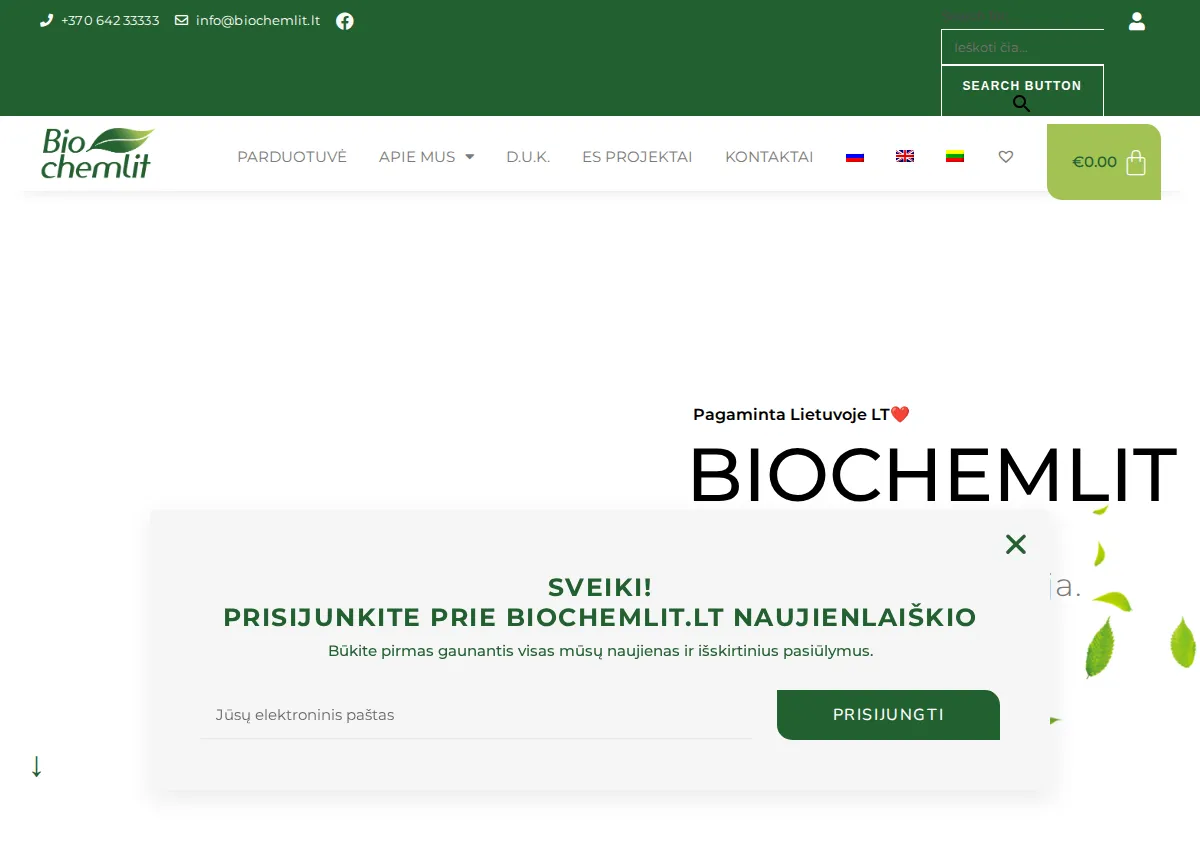 Store homepage